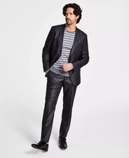  395 Kenneth Cole Reaction Gun Metal Ready Flex Slim Fit Suit 40 R 33 32 eja0526