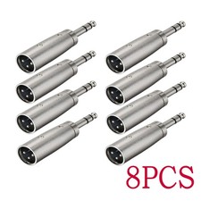 3pin XLR Female to 1/4" 6.35mm Mono Male Plug Audio Cable Microphone Adapter 8x