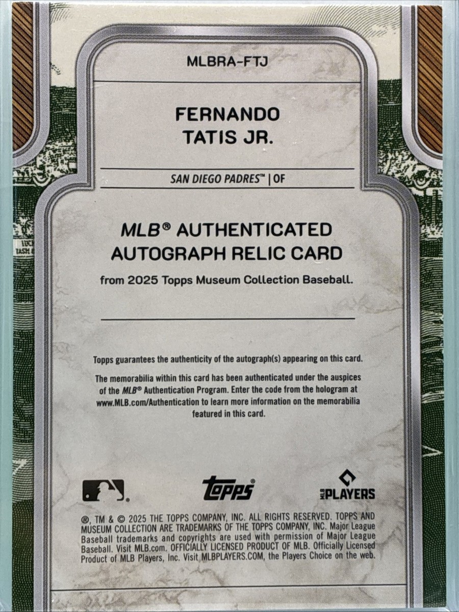2025 Topps Museum Collection - Fernando Tatis Jr. Autograph Relic