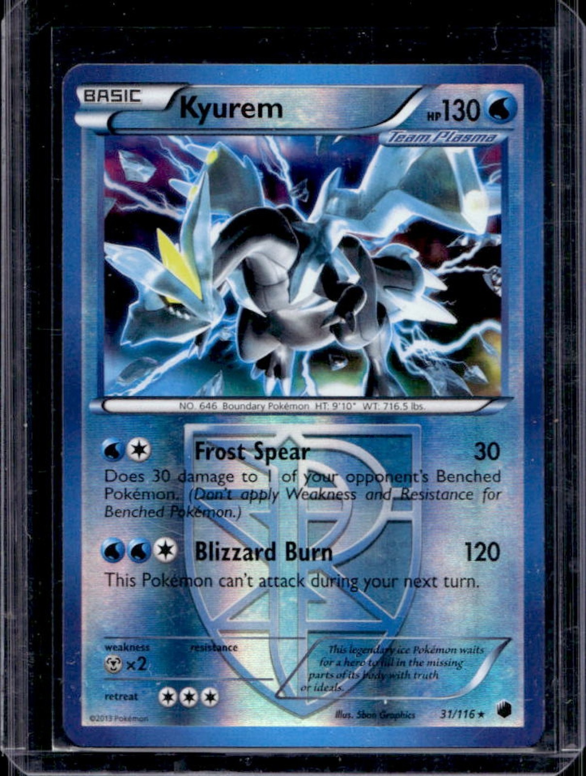 2013 Pokemon Black & White Plasma Freeze Kyurem Reverse Holo #31/116