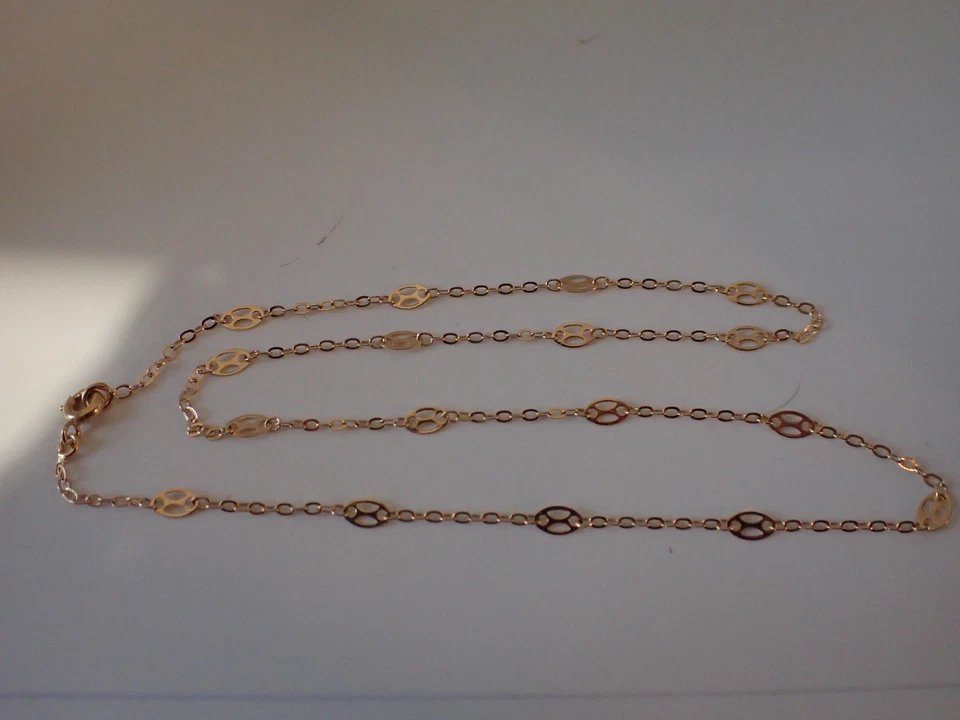 Ancienne Vintage chaine en Or massif 18 carats poiçon tête d'aigle - Photo 3/4