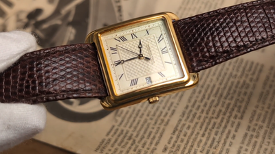 ハミルトン レジスタード エディション 腕時計 6212 ローマン デイト Hamilton Registered Edition 6212 Gold Roman Dial Date Quartz Men's