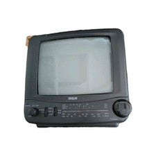 Vintage RCA Portable TV AM/FM Radio Combo Mini CRT Television Retro w/ Adapter