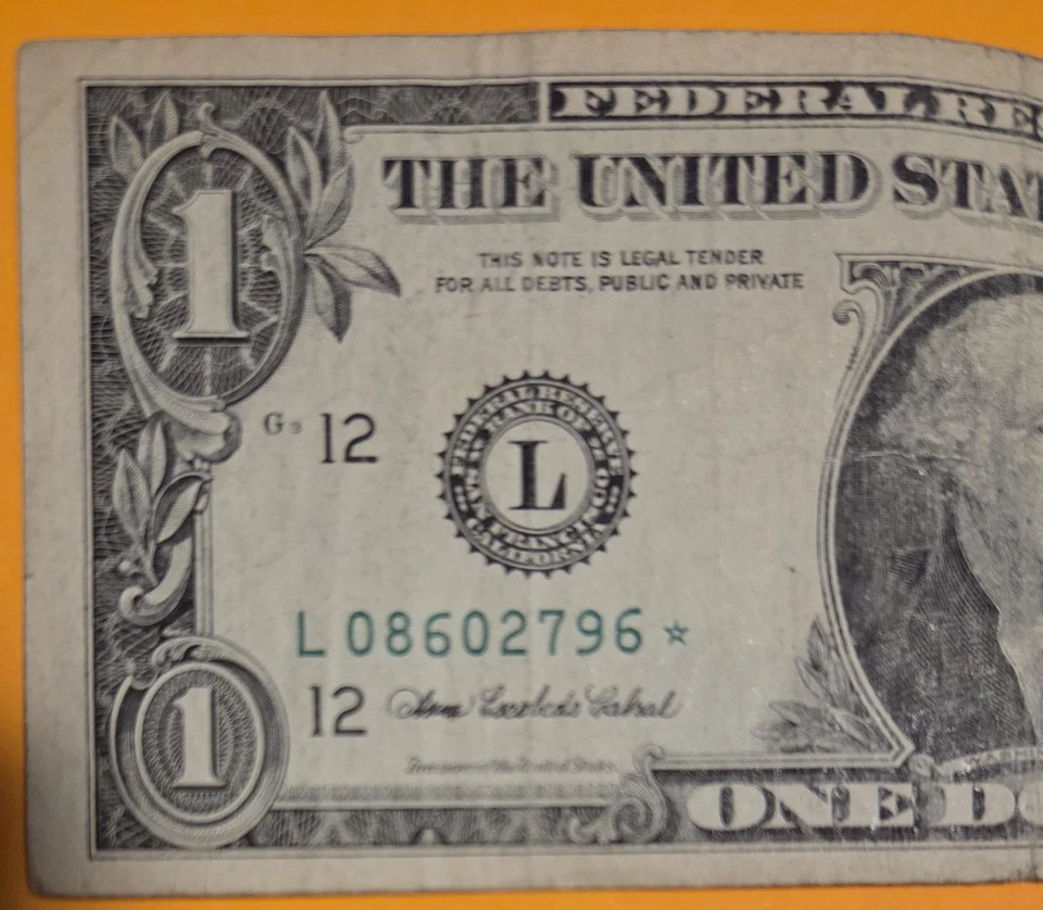 2006 $1 One Dollar Bill L Series Fort Worth FRN Star Note ⭐️ S/N (L08602796*) - Image 4 of 4