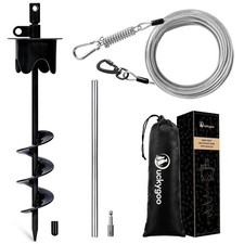 Dog Tie Out Stake for Outside, 20FT Dog Leashes for Large Dogs Heavy Duty D...