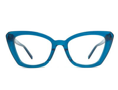 Morgenthal Frederics Eyeglasses Frames EMERALD 387 Crystal Clear Blue 49-20-140