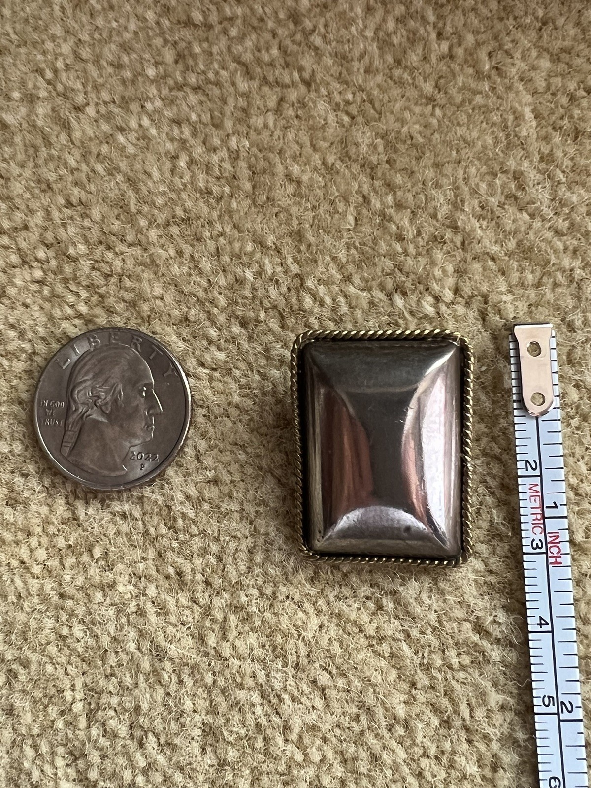 Sterling Silver Large Rectangular Clip On Earring… - image 7