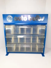 Vintage GE Auto Lamp Bulbs Store Display Cabinet Case - With All Drawer Dividers