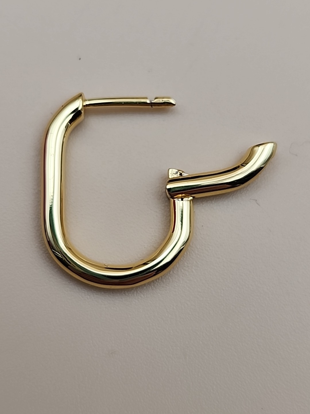 10k Yellow Gold Plated Rounded Rectangular .75" H… - image 9