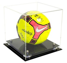 Clear Acrylic Full Size Soccer Ball Display Case with Silver Risers A027-SR