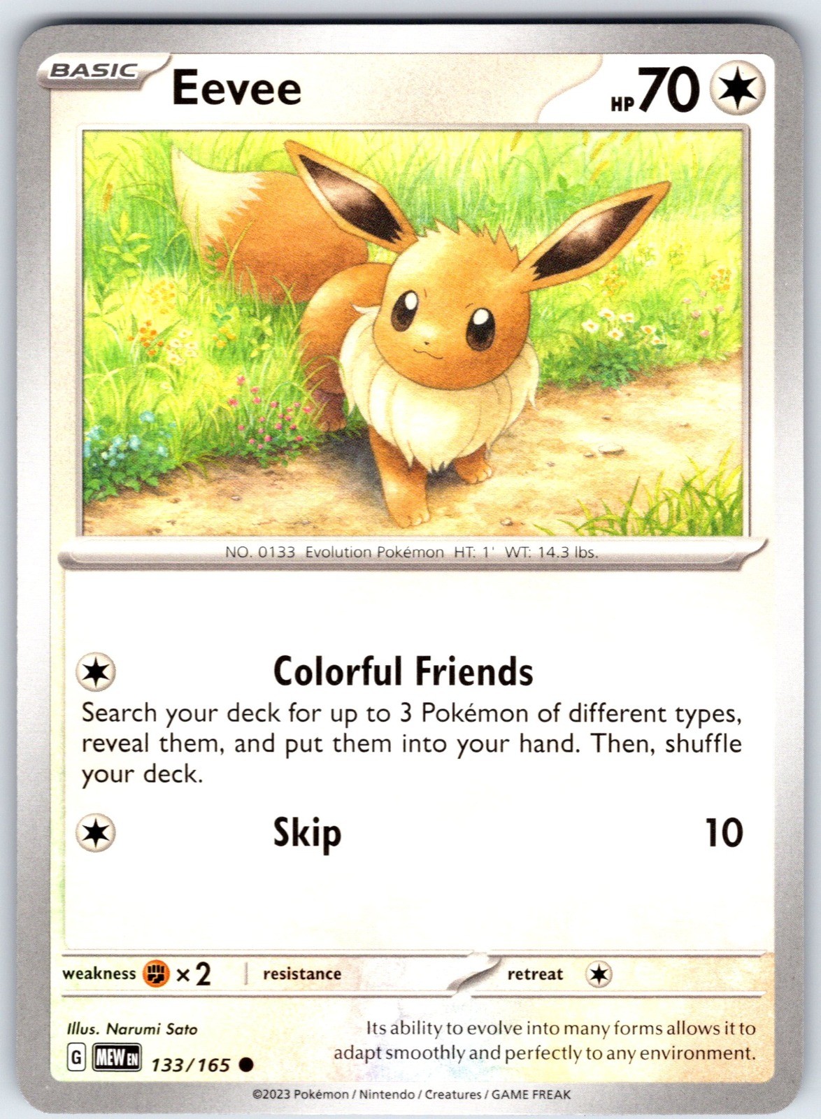 Eevee Common SV: Scarlet & Violet 151 133/165 NM