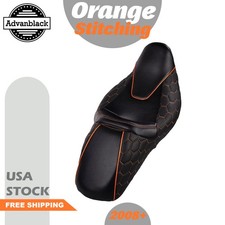 Cobra Seat With Orange Custom Stitching For Harley Davidson Touring Models 2008 Cobra Seat With Orange Custom Stitching For Harley Davidson Touring Models 2008