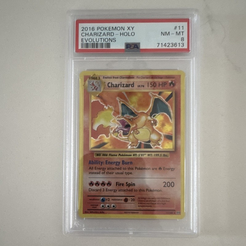 Pokémon TCG 2016 Evolutions Charizard 11/108 Holo Rare PSA 8 English