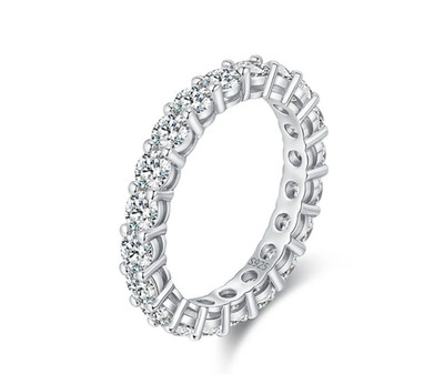 Ewigkeitsring 2,0 kt Rundschliff Laborgefertigt Diamant Testpass 925 Silber