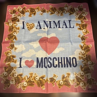 Moschino 1Handkerchief Bear Women Designer Luxury Rare Model Limited Edition Acc