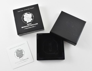 OGP 2021 P Morgan Silver Dollar Philadelphia BOX & COA NO COIN 7090