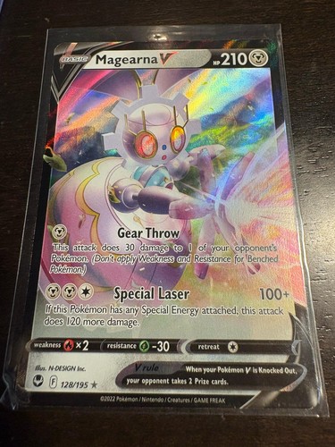 Magearna V 128/195 Holo Ultra Rare Silver Tempest Pokemon Lightly Played