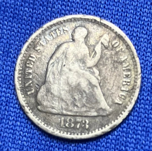 1873 Seated Liberty Half Dime US Coin Good Condition Variety 4 (1860-1873)