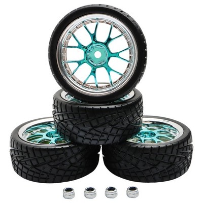 4PCS 12Mm Hex Hub RC Cars Wheels and Tires,62Mm on Road Touring Rubber Racing Ra