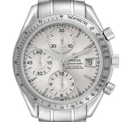 Omega Speedmaster Date 40 Silver Dial Steel Mens Watch 3211.30.00 Cards