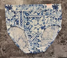 CACIQUE LANE BRYANT 14/16 BLUE FLORAL SMOOTH COMFORT BLISS FULL BRIEF PANTIES