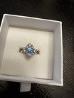 NIB Aquamarine Cubic Zirconia & Triple .925 Sterling Silver Ring Sz 8 SR $188 — photo 1