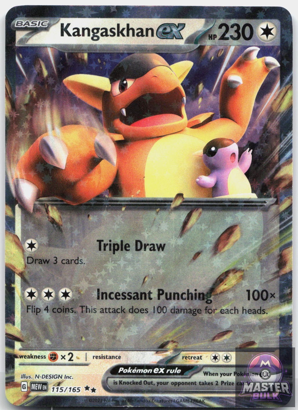 Kangaskhan ex 115/165 Double Rare 151 Pokemon Near Mint
