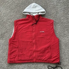 Vintage Y2K No Fear Hooded Vest Men’s Large Sleeveless Windbreaker Jacket 2000s