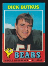 DICK BUTKUS bears 1971 TOPPS #25 VERY GOOD NO CREASES
