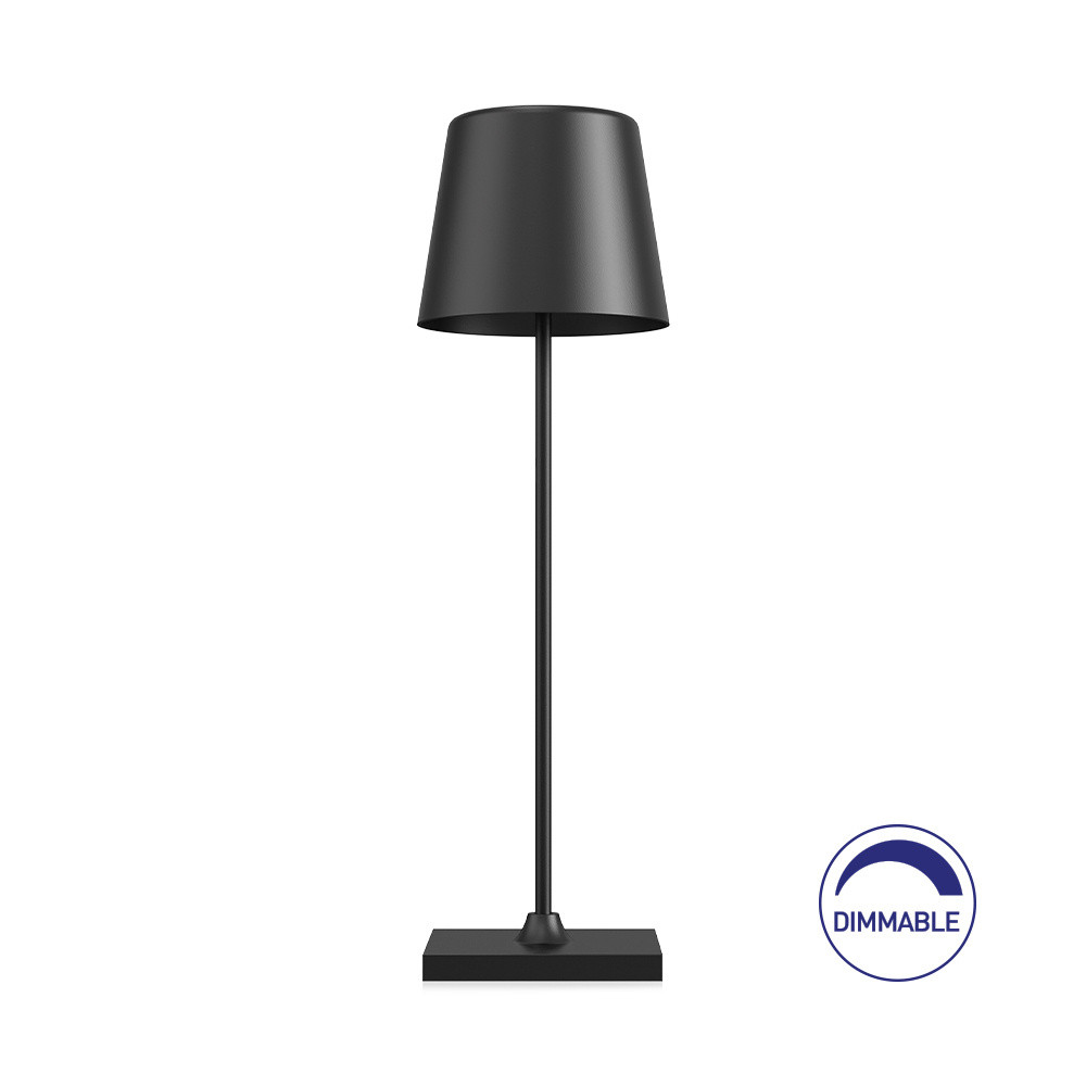 Lampe de table sans fil noire IP44 pour illuminer vos soirées en terrasse