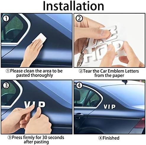 43Pcs Car Emblem Letters Sticker 3D Chrome Decal