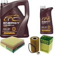 Inspektionspaket Filterset 6L Mannol Energy 5W-30 FüR BMW E36 1.9I 316I