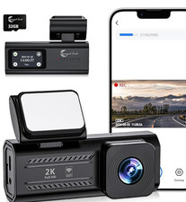 2K Front Dash Cam with WiFi, 1440P Dash Camera for Cars w/32GB Card open box