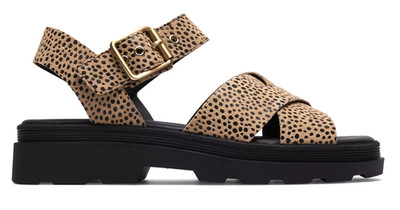 CLARKS 26186093 ORINOCO3 CROSS SANDALS SHOES WOMEN BUCKLE STRAP ANIMAL