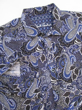 Mens Medium Robert Graham LS Shirt Sport paisley blue wild