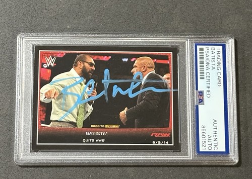 BATISTA 2015 TOPPS WWE ROAD TO WRESTLEMANIA SIGNED AUTOGRAPHED CARD PSA/DNA