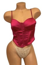 Lot of 2 Sincerely Jules Pink Shiny Satin Brassiere Lace String Panties S