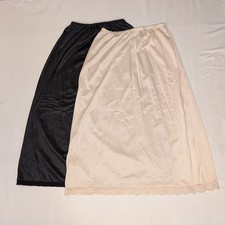 Lot Of 2 Vintage Half Slips, Black And Beige. Size Small, Warners And Lorraine