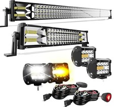 52" 300W  22" 120W LED Light Bar Kit with 4 Pod Lights  Wiring Harness