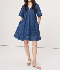 $ 160 BANANA REPUBLIC SMALL Denim Mini Dress Medium Blue Wash WOMEN