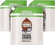Original Source Coconut & Shea Butter Shower Gel-1000ml – Pack of 3 – Body Wash 4.31 per litre