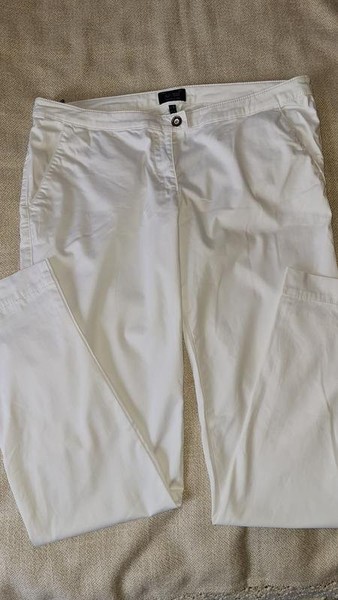 Women Armani Jeans Trousers White Cotton 38 / M /