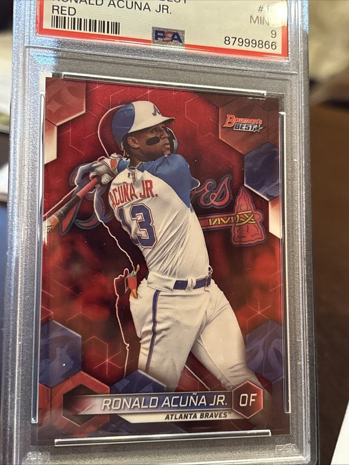 2023 Bowman’s Best Ronald Acuna Jr RED REFRACTOR/10 PSA 9 #18 BRAVES - Image 3 of 4