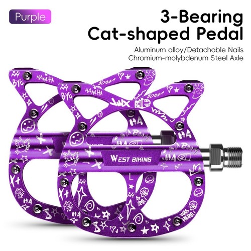 WEST BIKING Katzen Radsport Plattformpedale 3 Bearings Aluminium Fahrrad Pedale - Picture 28 of 49