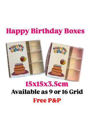 Leere Pick And Mix Sweet Box Happy Birthday Motiv 15*15*3,5 cm