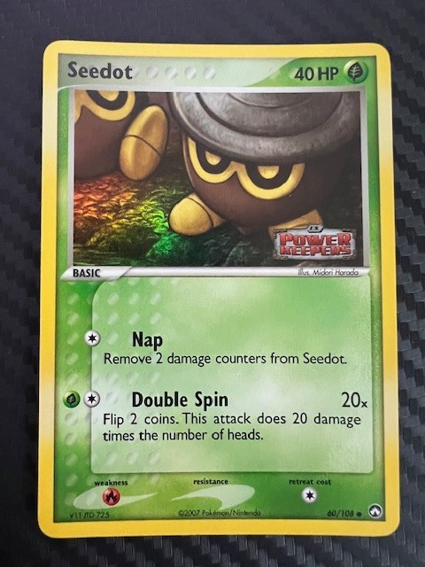 Pokemon TCG Seedot 60/108 Power Keepers Reverse Holo Foil Stamp LP