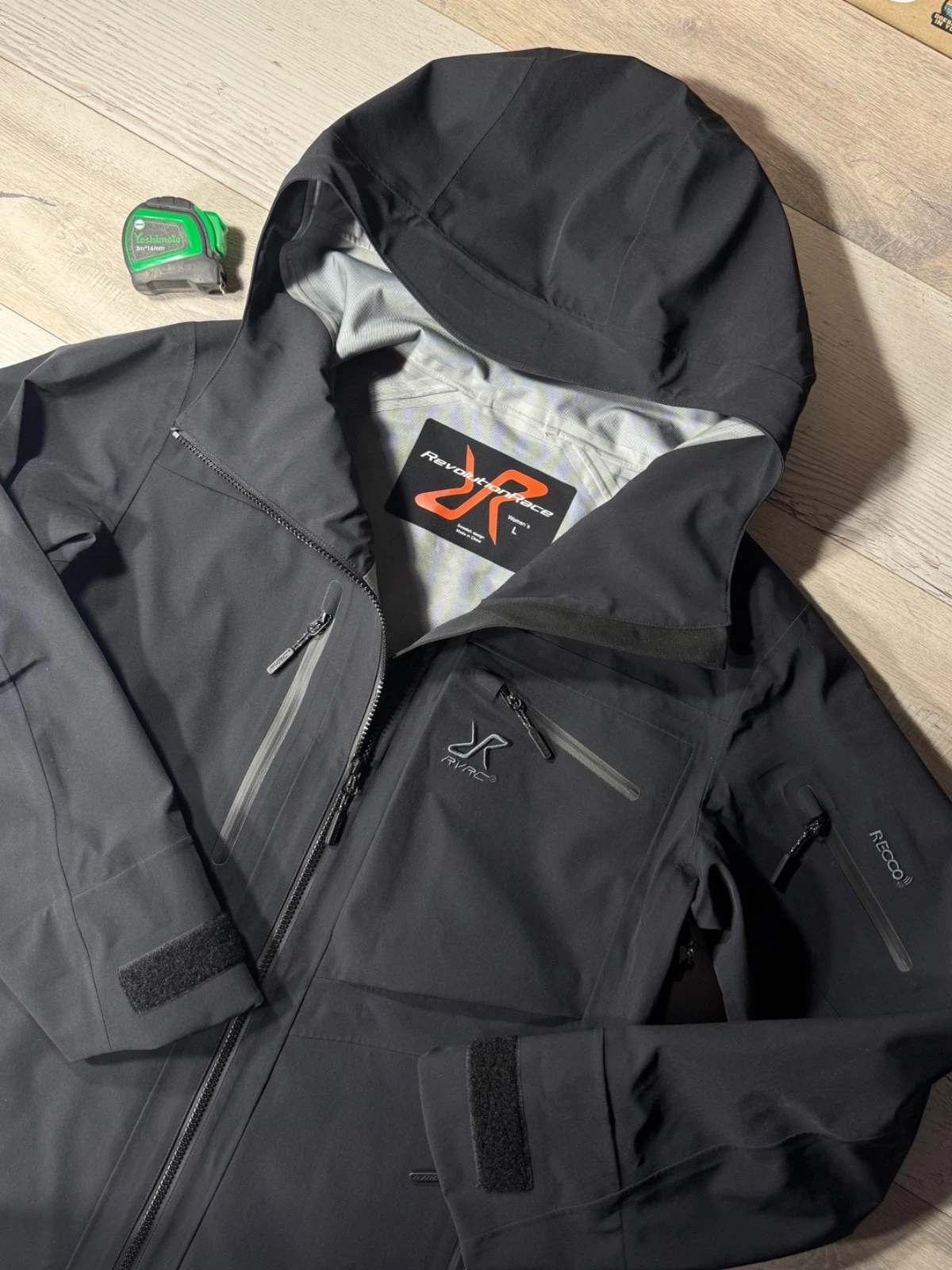RevolutionRace HyperShell Pro Womens L Black Waterproof Shell Jacket RECCO NWOT