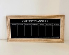 Large Weekly Planner Chalkboard  Blackboard Wooden Frame Vintage Kitchen Message