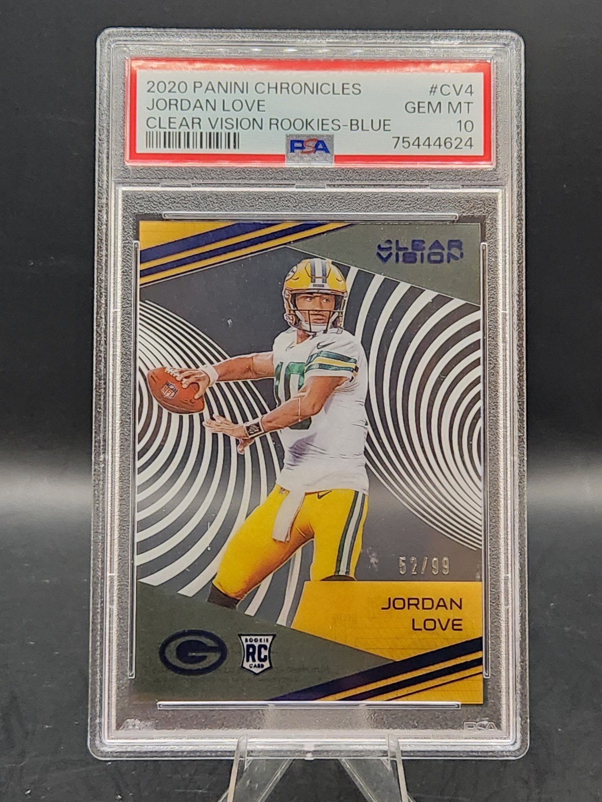 Jordan Love Panini Chronicles Clear Vision Rookies #CV4 Blue
