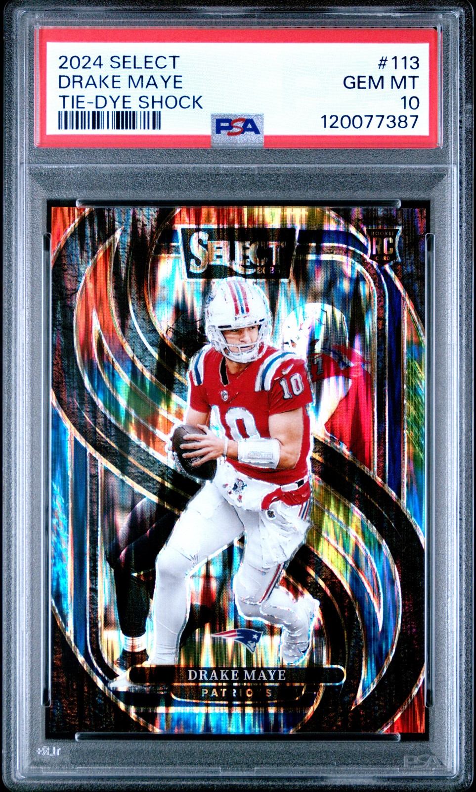 2024 PANINI SELECT TIE-DYE SHOCK #113 DRAKE MAYE 14/25 PSA 10